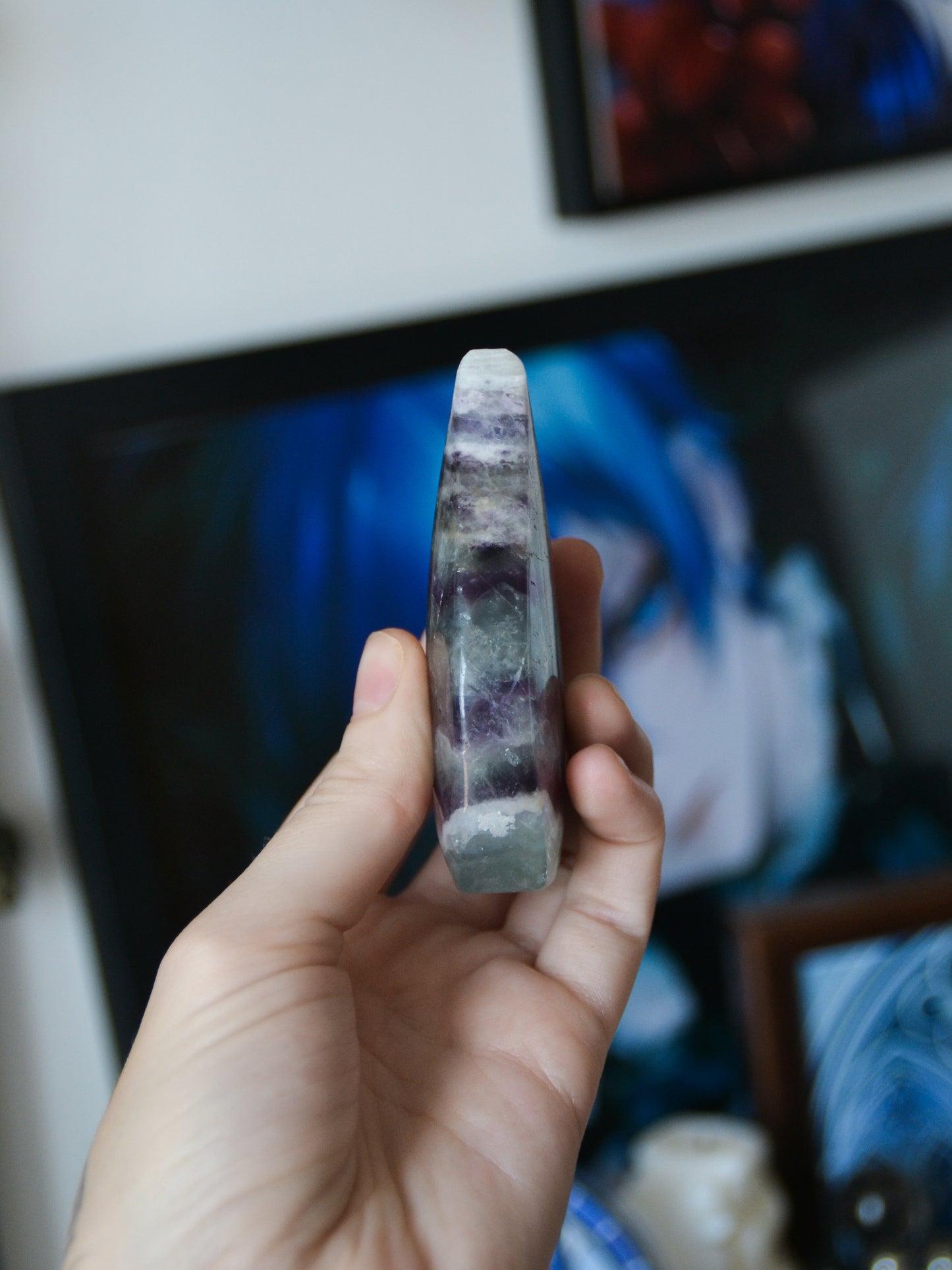 Fiamma in fluorite arcobaleno
