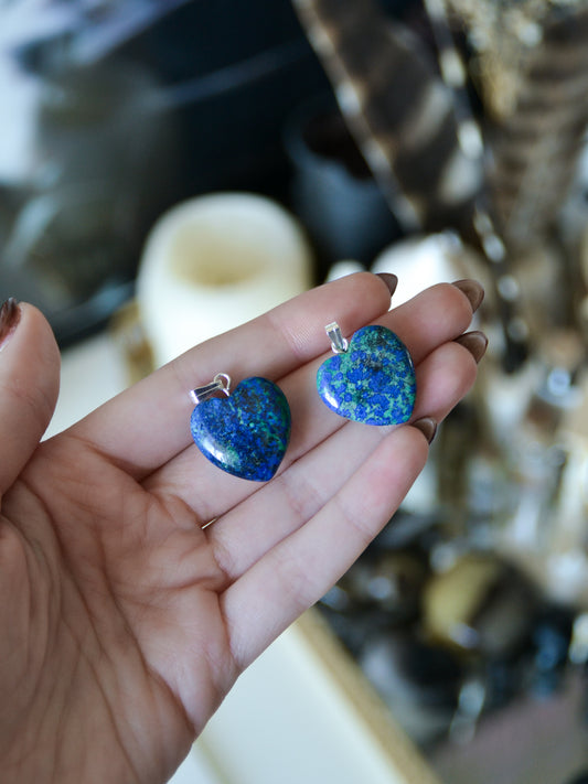 Ciondolo a cuore in azzurrite