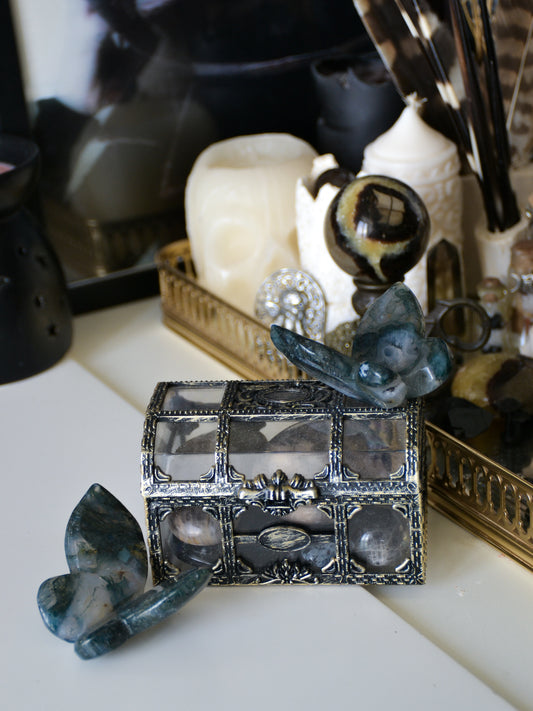 Farfalla 3D in agata muschiata