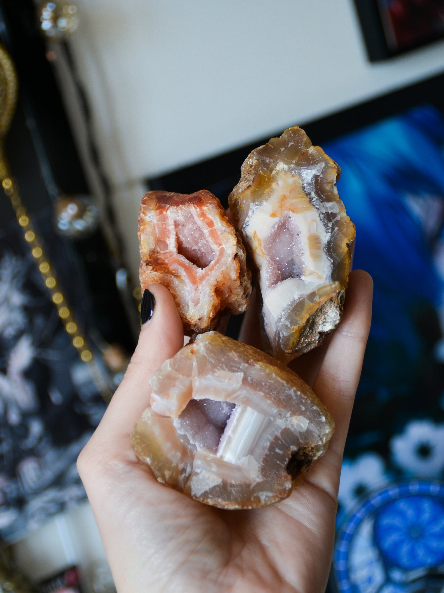 Geode di agata druzy