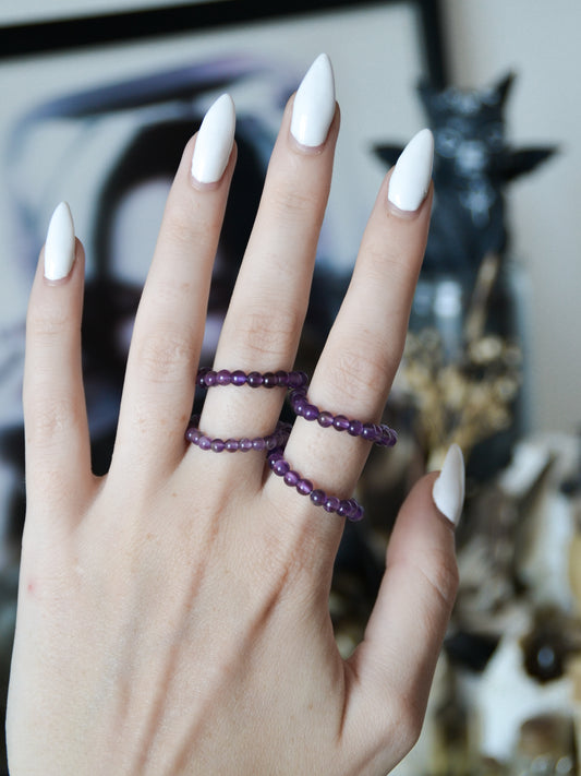 Anello elastico in ametista